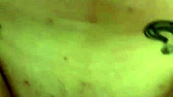 in a homemade setting the woman strips to display her large backside then engages with her partner in various positions ending with a finish