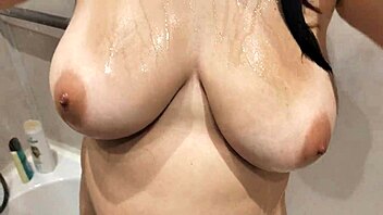 Let Me Touch Her Perfect Natural Tits And Ass In The Shower While Groping