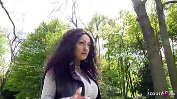 german scout picks up big tits tattoo model mia roux for first anal sex at casting