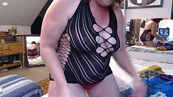 In this roleplay, the naughty neighbor gets caught jerking off on dirty panties in the laundry room.