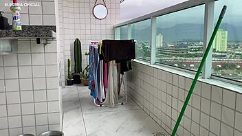 Prostitute Fetish Voyeur Latina Amateurs: This Maid Has the Most Beautiful Ass I've Ever Seen Teasing in Tiny Shorts