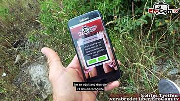 German Latina milf gets picked up on Erocum date and fucked outdoors