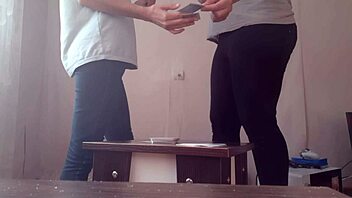 Loser at cards performs cunnilingus on passionate lesbian