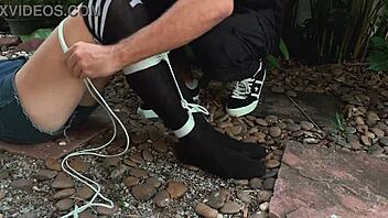 Beauty from the park, are you ready to get tangled up in bondage and tickling outdoors?