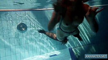 is this hot hungarian teen 18+ petra diving into tight pussy underwater fun?