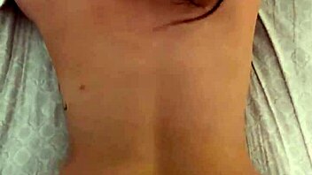 in a homemade setting the woman strips to display her large backside then engages with her partner in various positions ending with a finish