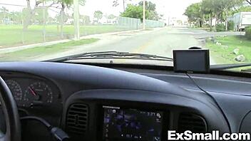 petite brunette pornstar teases with blowjob before skinny body gets dicked hard by monster cock in intense action