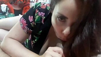 Blonde curvy milf with big natural tits deepthroats monster cock.