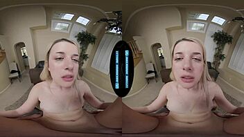 Cute shy blonde office worker gets blowjob and doggystyle POV action