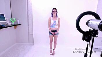 Shy purple-haired model fucked hard at audition!