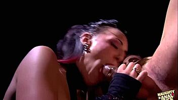 Using dildos helps the cute goth chick prepare her asshole for his thick throbbing cock