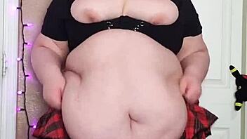 Hairy Bbw Skips Panties To Spread Plump Ass And Big Pussy Lips