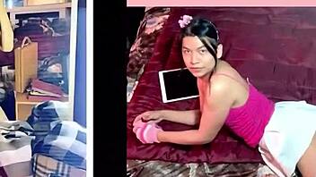 little cute femboy from mexico shows off skinny body