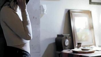 Petite babysitter fucks big cock on phone with boyfriend