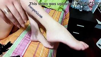 Intense Footjob Action with Dirty Talk and Barefoot Teasing in Panties