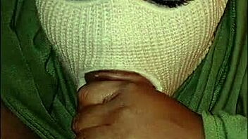 Masked girl gives super sloppy deep throat blowjob