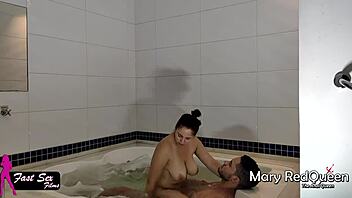 boy from the gym meets redhead in motel bathtub for a steamy encounter