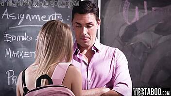 Horny Mature Teacher Anal Fucks Petite Student In Classroom