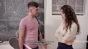 Teacher Lets Student Ass Fuck Her in Classroom