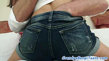 Busty 18yo European Jizzed on Ass by Old Man!