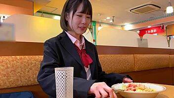 Asian babe with big tits orgasms from big cock in pussy at love hotel