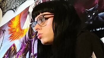 Intense ASMR Kisses from Hungarian Goth Teen with Glasses in Petite European Style!