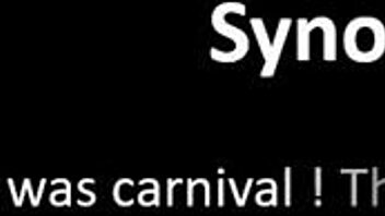 Blonde rider in latex boots bends over for doggystyle blowjob in stormy outdoor public scene with big tits exposed.