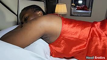 Thick ebony babe enjoys a solid morning session with big black cock.