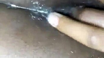 She casually fingered her ass until cum in homemade ebony video
