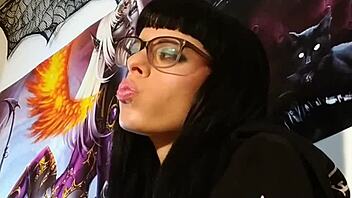 Intense ASMR Kisses from Hungarian Goth Teen with Glasses in Petite European Style!