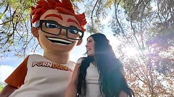 big dick clashes with massive tits in theodora day's wild porndudecasting session