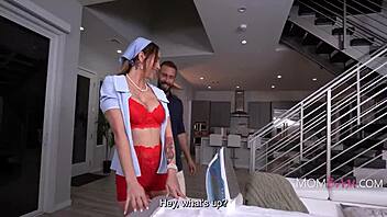 Desiree Dulce boldly handles house chores then pounds with Will Pounder intensely