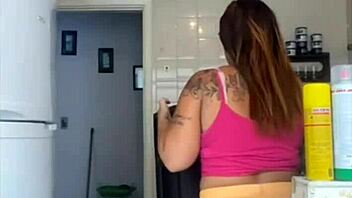 I feel so exposed washing the balcony in my bikini while husband catches me