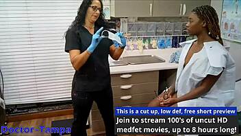 i examine student intern giggles in latex gloves at hospital