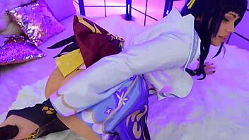 creampie compilation unfolds as octokuro indulges in solo anal play with dildos, latex stockings, and cosplay costumes, filling her pussy and ass with toys for intense masturbation sessions.