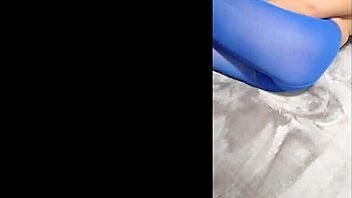 Feeling Sexy In Pantyhose And Blue High Heels