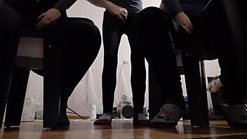 Bold mutual masturbation heats up as I watch my two girlfriends in leggings reach orgasm in wild group lesbian action