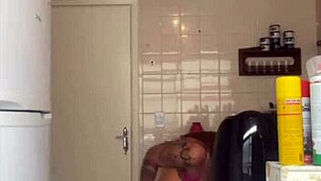 I feel so exposed washing the balcony in my bikini while husband catches me