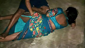 Indian village woman engages in intense intimate encounter with a playful partner.