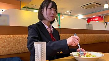 Asian babe with big tits orgasms from big cock in pussy at love hotel