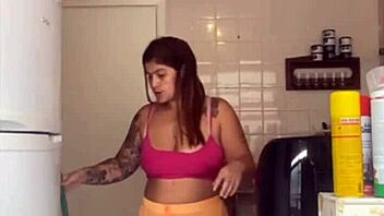 I feel so exposed washing the balcony in my bikini while husband catches me