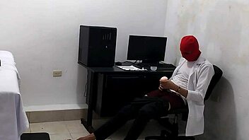 Hey, this perverted doctor jerks off after seeing that cute young patient!