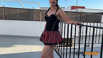 inexperienced but eager lina tries her first outdoor threesome with rough doggystyle and deepthroat. she loves the fat milf group sex!