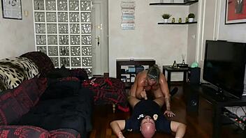 muscular policeman with big clit and tits arrests but ends up fucking me instead