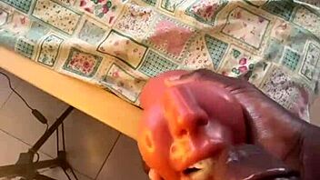 Sextoy deep throat after work, I came so fast with that monster cock pov cumshot! 🍆💦