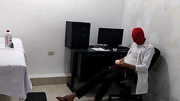 Hey, this perverted doctor jerks off after seeing that cute young patient!