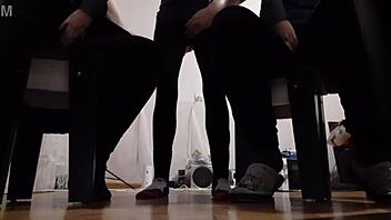 Bold mutual masturbation heats up as I watch my two girlfriends in leggings reach orgasm in wild group lesbian action