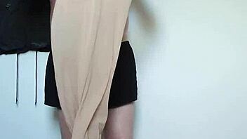 in this tale, chubby german carmen nylonjunge tries full-body nylon pantyhose for solo foot fetish fun