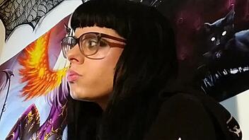 Intense ASMR Kisses from Hungarian Goth Teen with Glasses in Petite European Style!