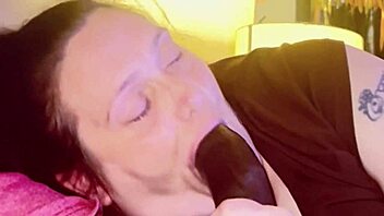 hot thick midget slurping and sucking on bbc with deepthroat gagging in bedroom close up